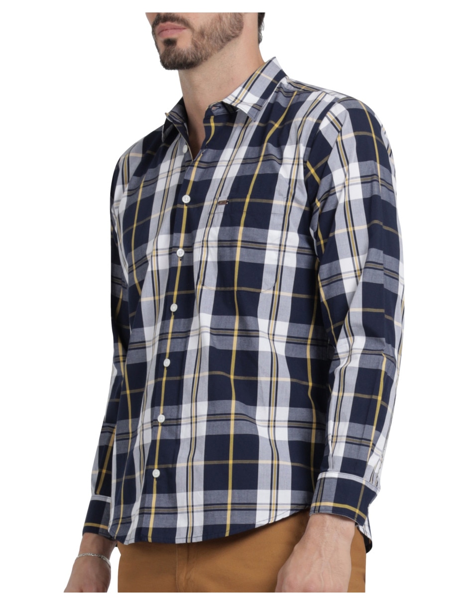 Camisa casual Lee de algodón manga larga para hombre
