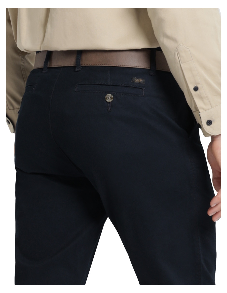 Pantalón casual chino slim de gabardina para hombre 4