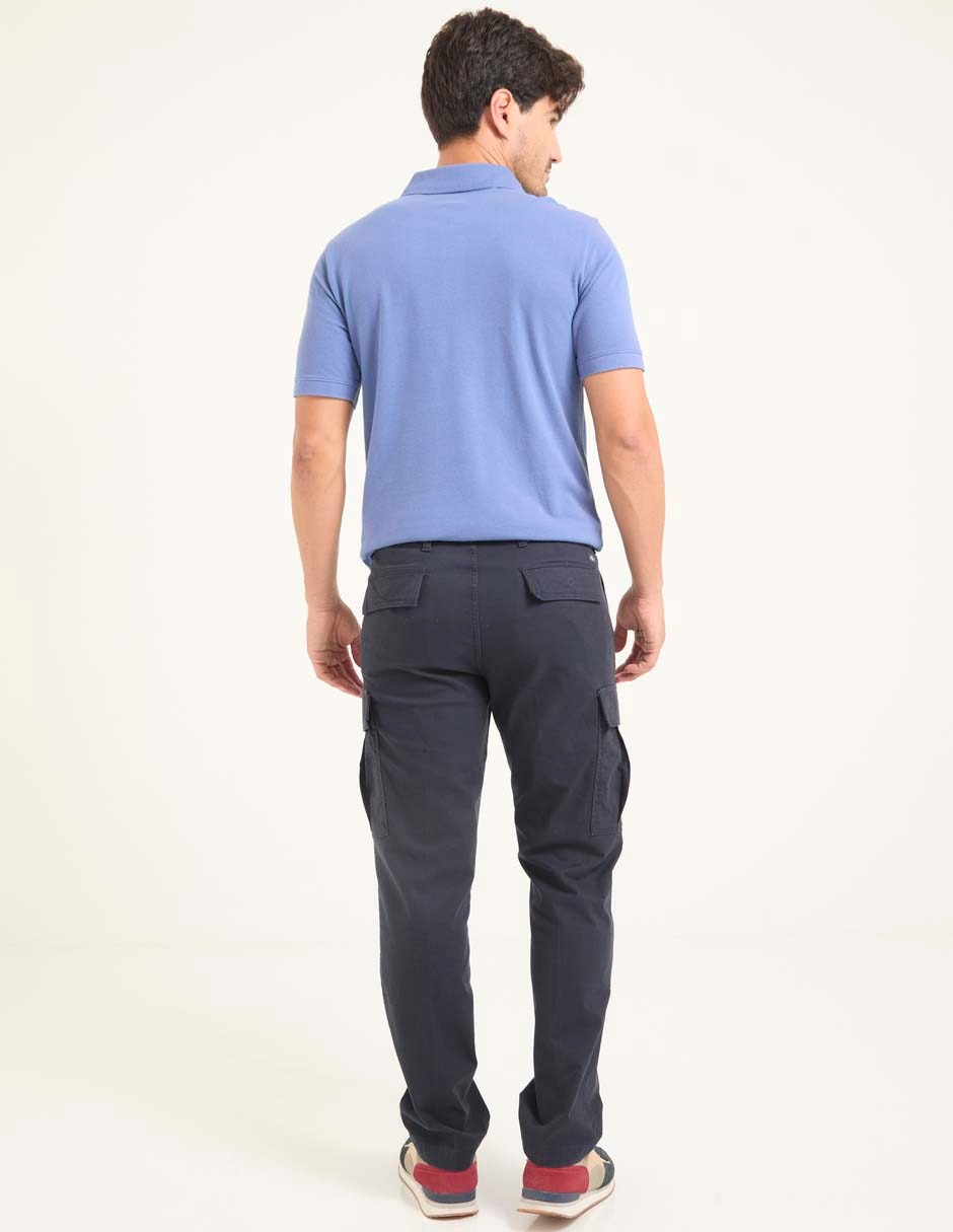Pantalón casual cargo straight de algodón y elastano para hombre 2