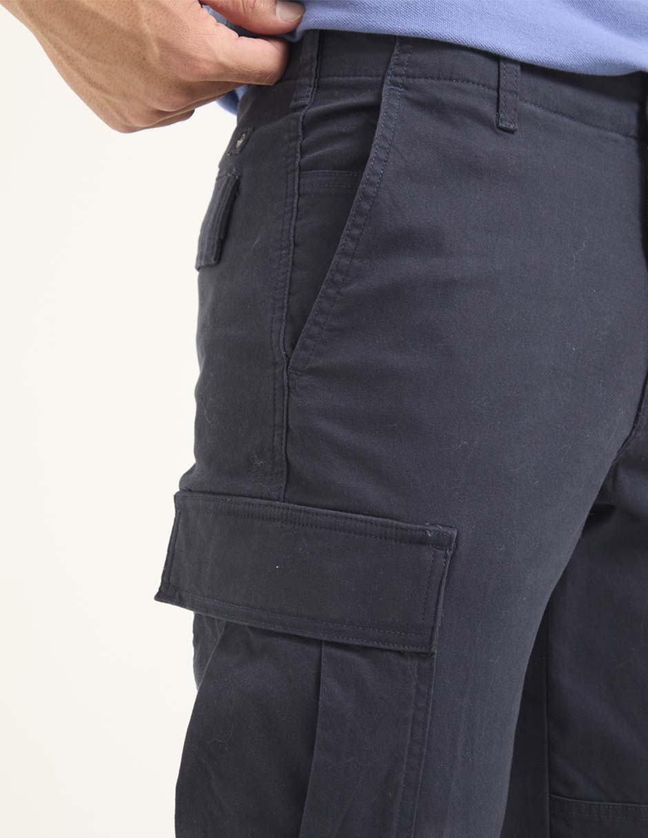 Pantalón casual cargo straight de algodón y elastano para hombre 4
