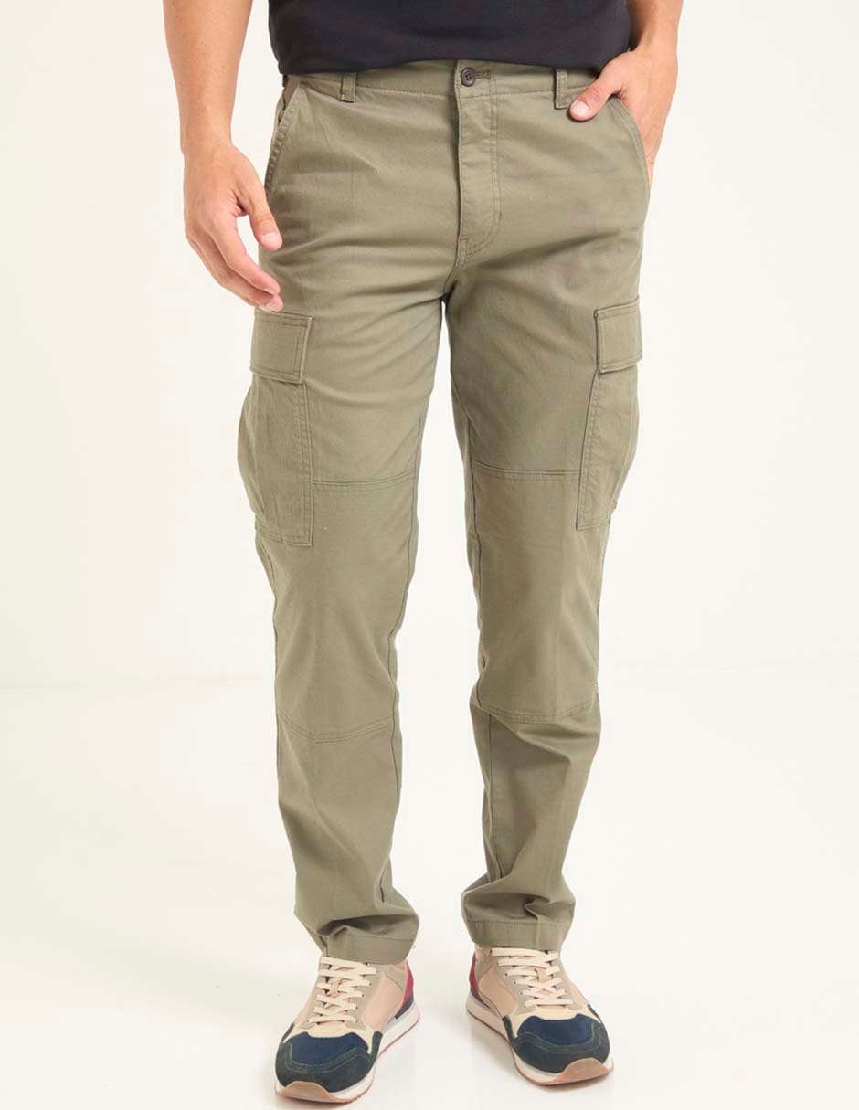 Pantalón casual cargo straight de algodón y elastano para hombre Pantalón casual cargo straight de algodón y elastano para hombre