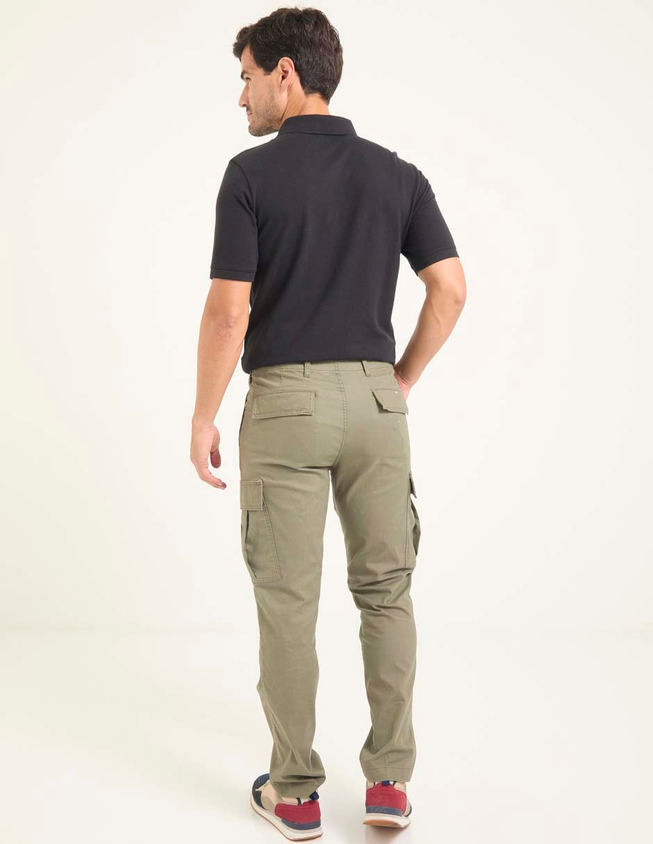 Pantalón casual cargo straight de algodón y elastano para hombre 2