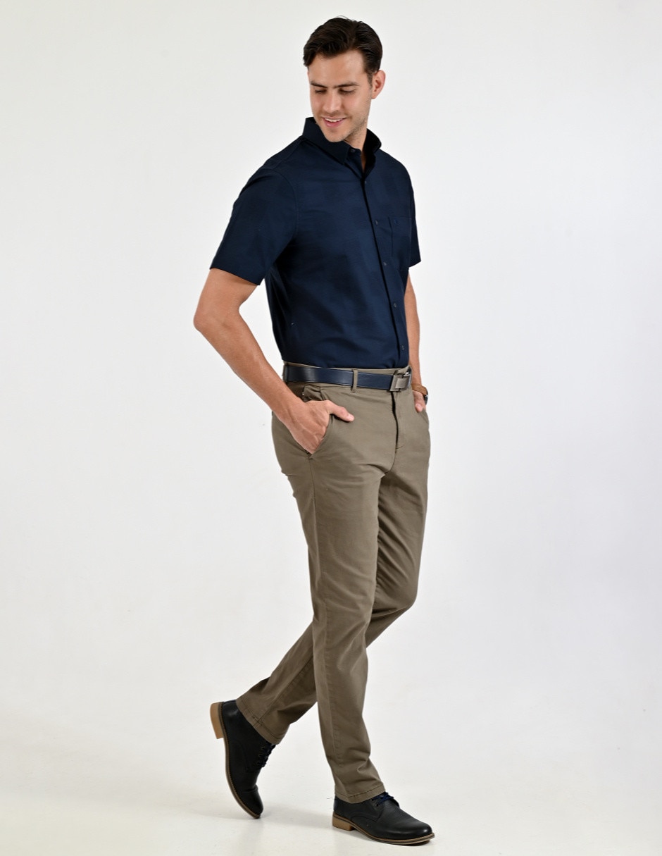 Camisa casual Yale de algodón manga corta para hombre