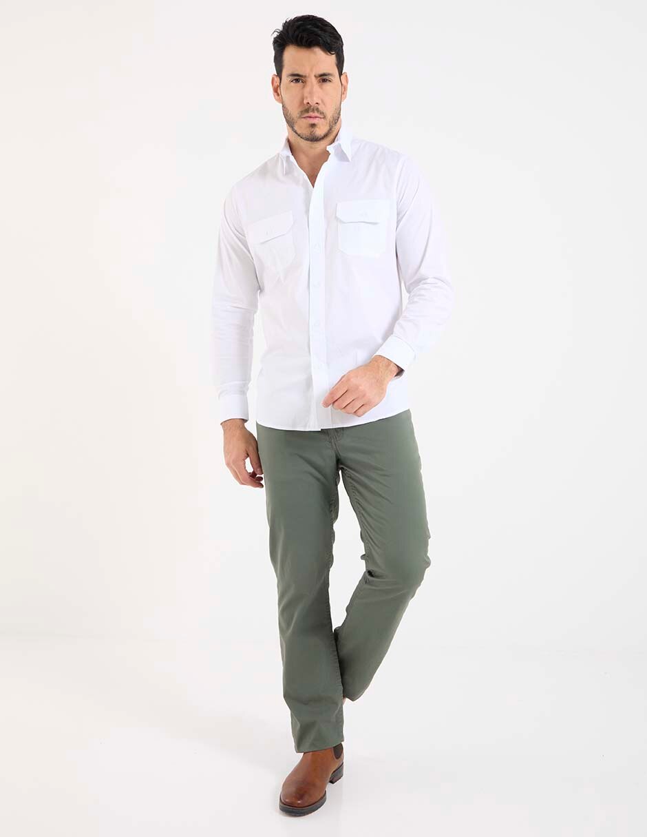 Camisa business casual de algodón manga larga para hombre 3