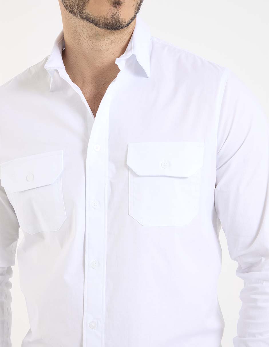 Camisa business casual de algodón manga larga para hombre 2