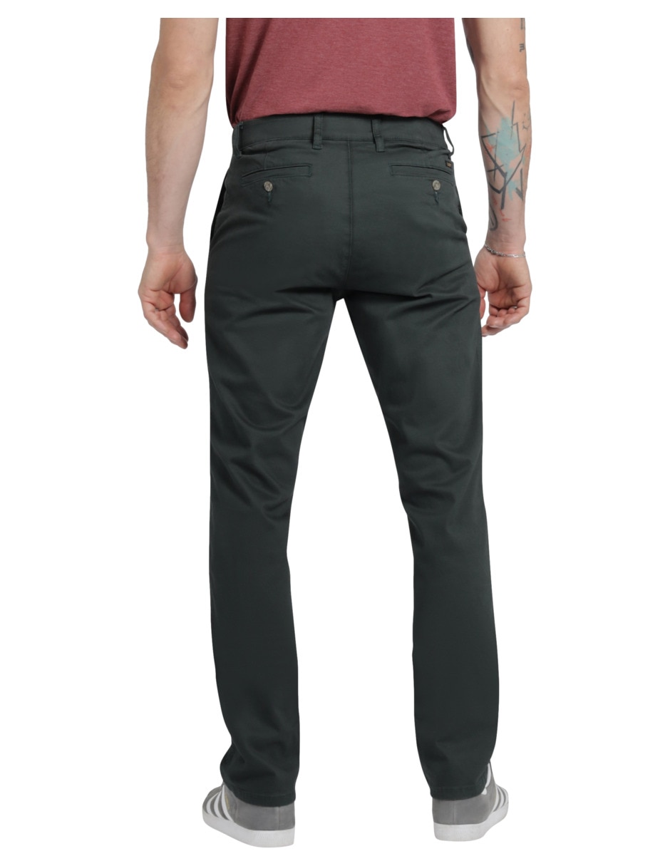 Pantalón casual chino recto de gabardina para hombre 2