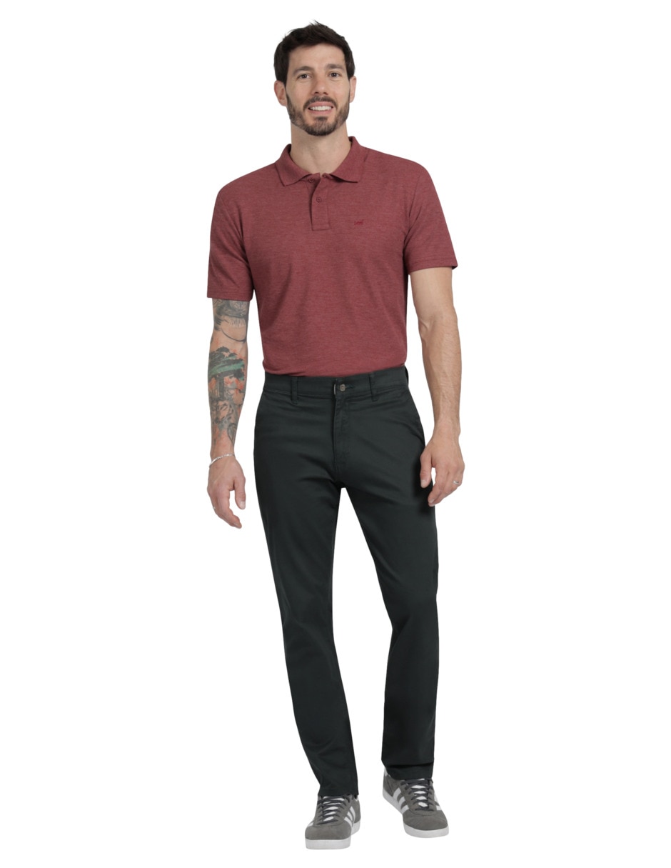 Pantalón casual chino recto de gabardina para hombre 3