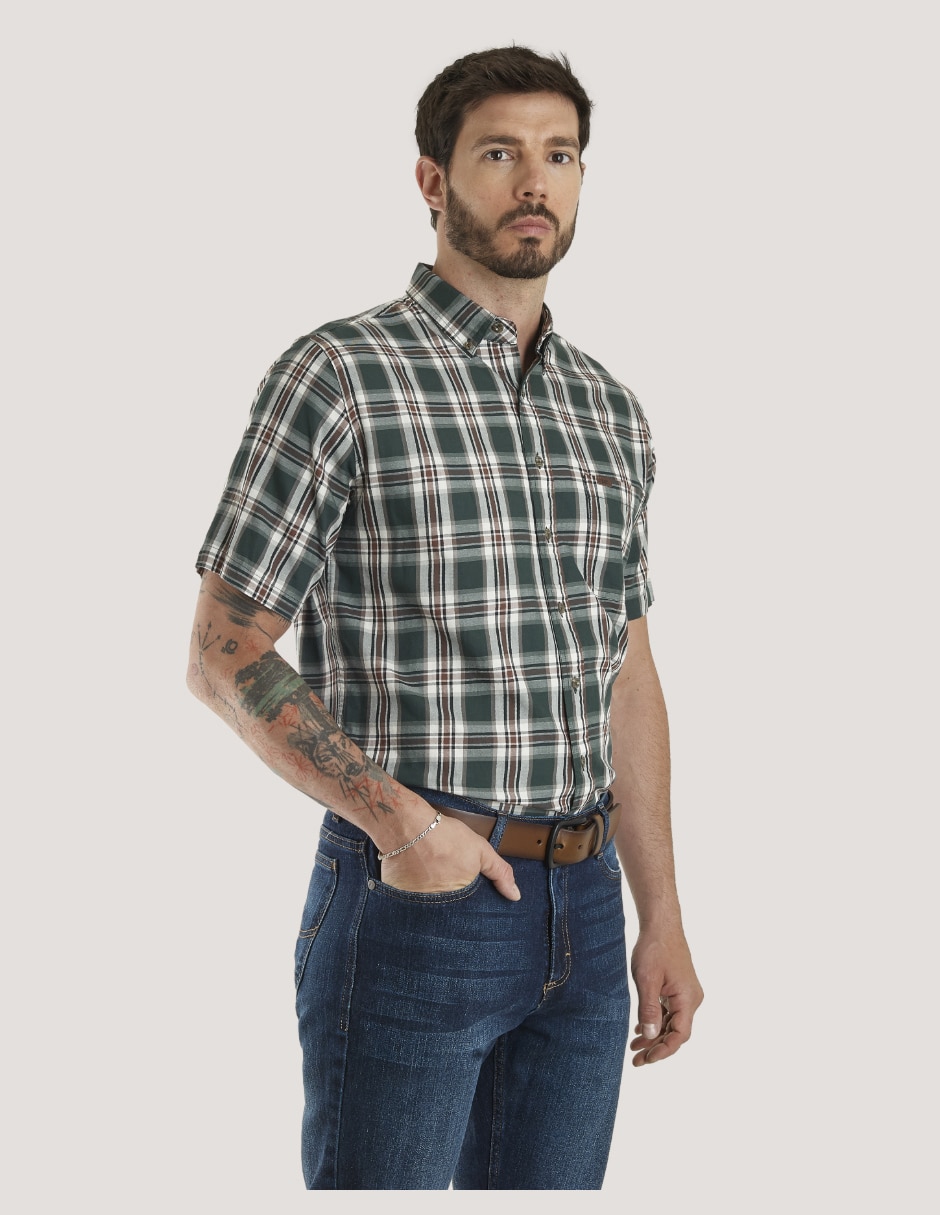 Camisa casual de algodón manga corta para hombre 2
