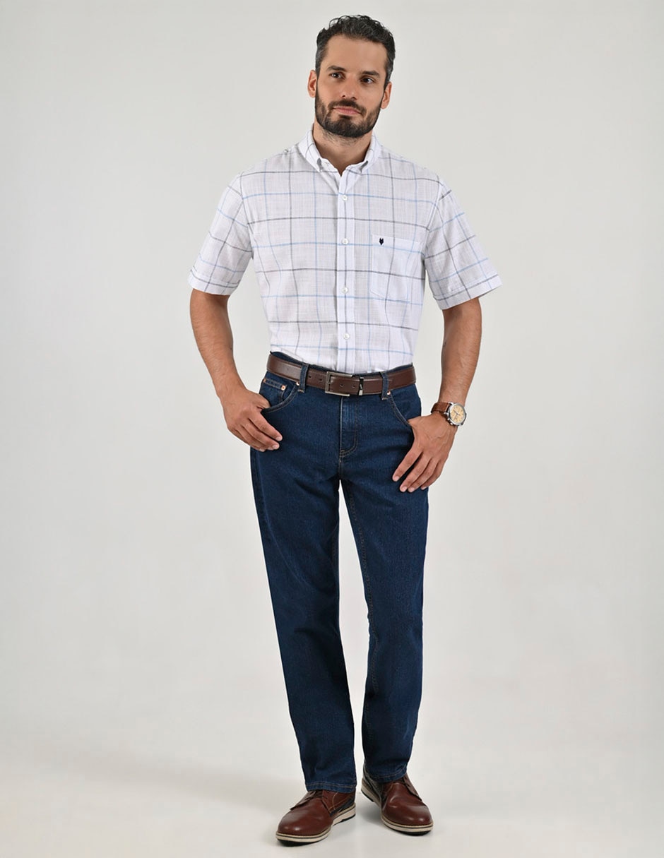 Camisa casual Yale de algodón manga corta para hombre