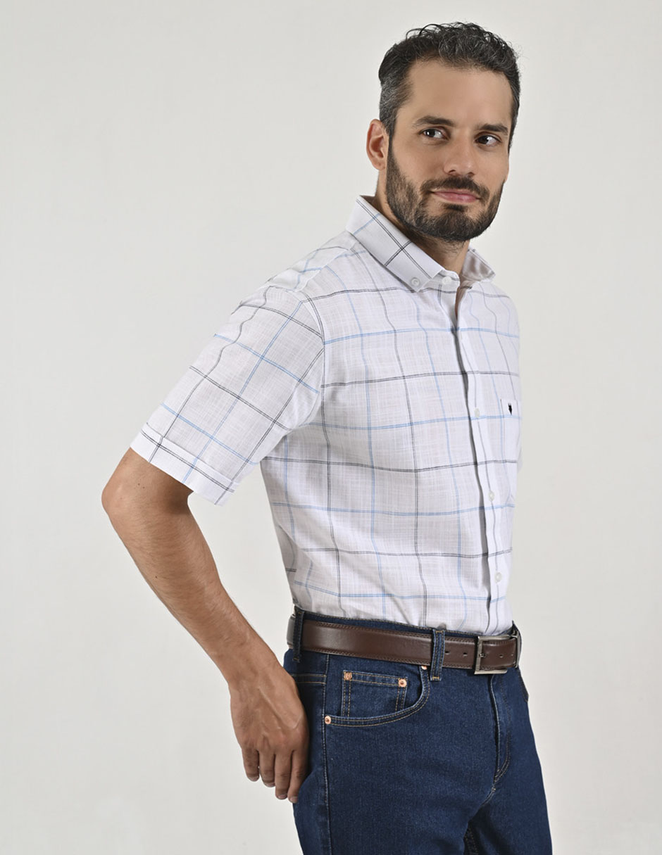 Camisa casual Yale de algodón manga corta para hombre