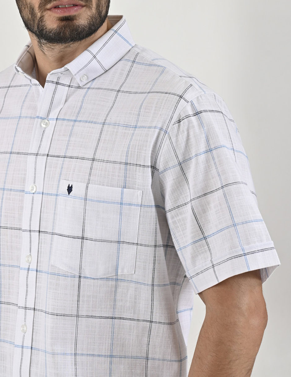 Camisa casual Yale de algodón manga corta para hombre