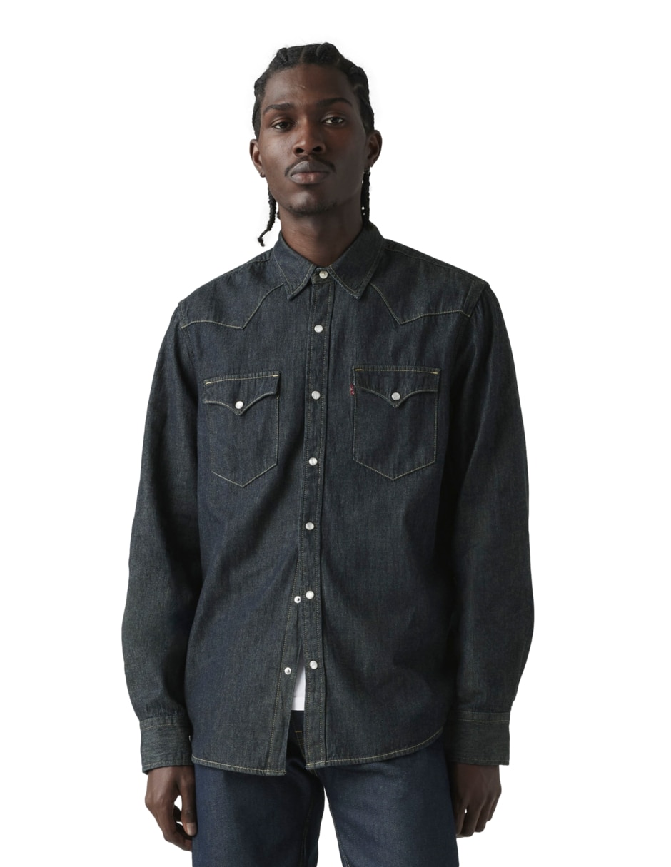 Camisa casual de algodón manga larga para hombre Camisa casual de algodón manga larga para hombre
