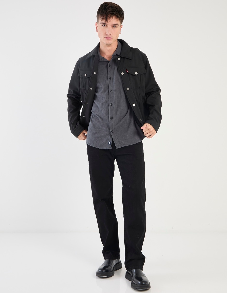 Jeans straight lavado obscuro para hombre