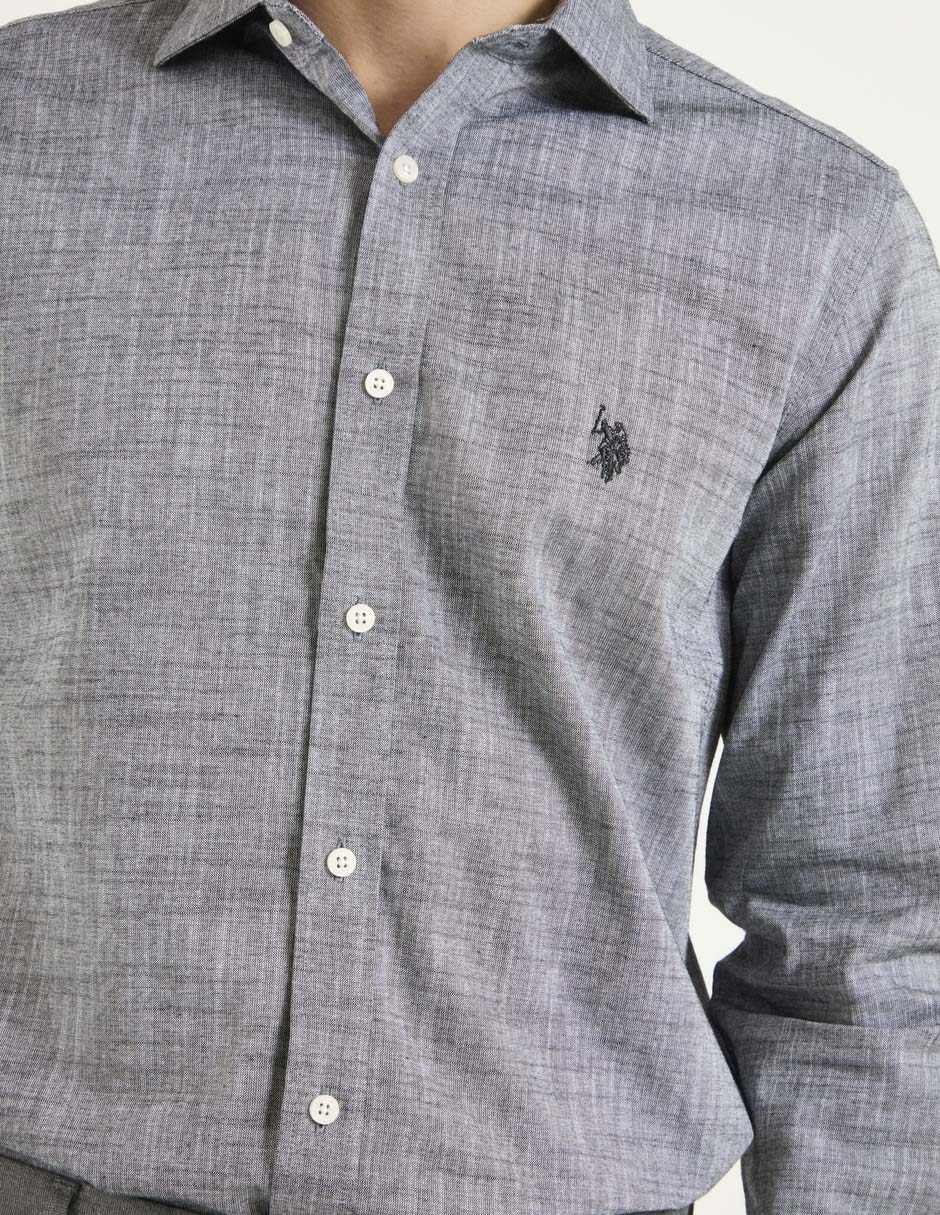 Camisa casual de algodón manga larga para hombre 2
