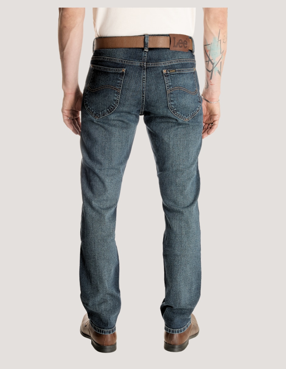 Jeans straight deslavado para hombre
