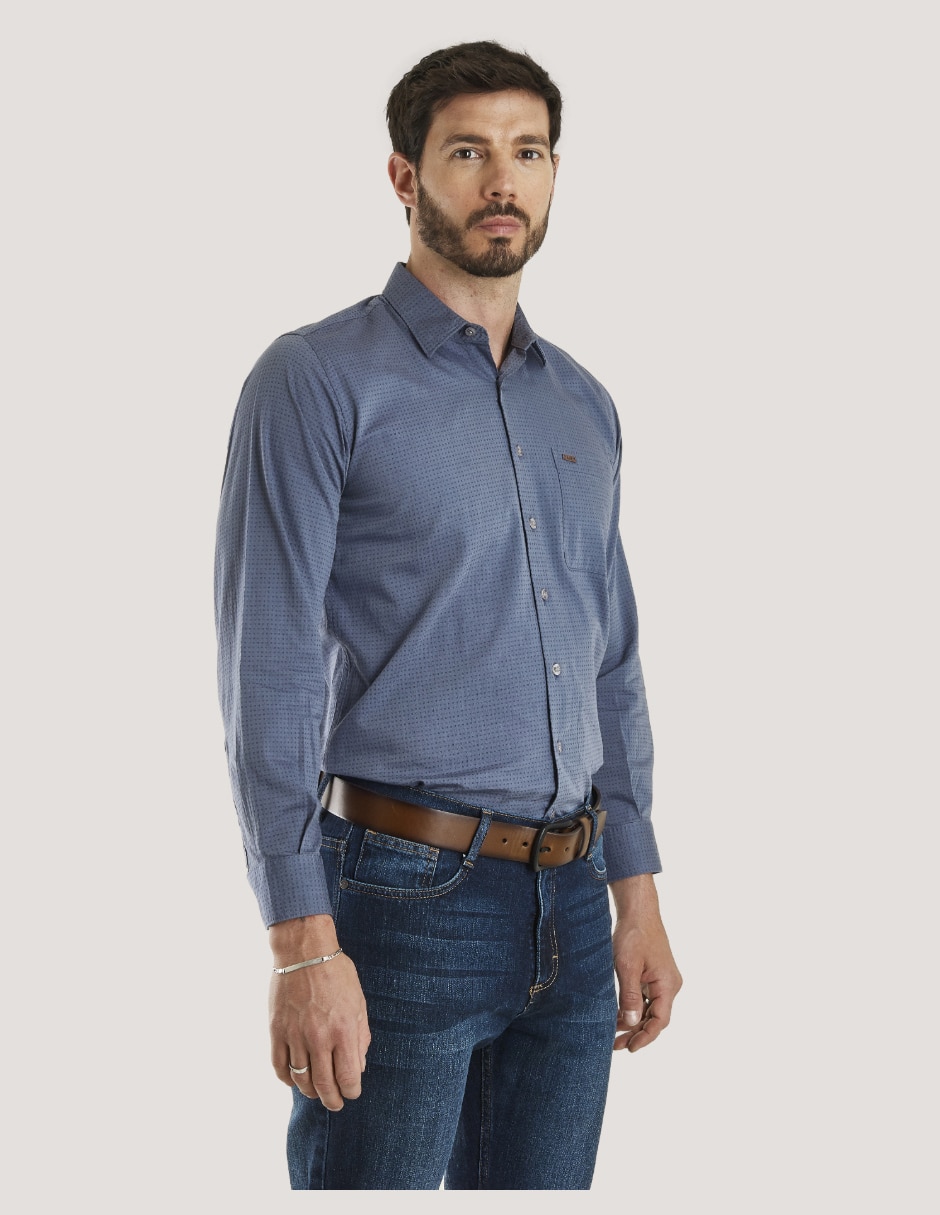 Camisa casual Lee de algodón manga larga para hombre