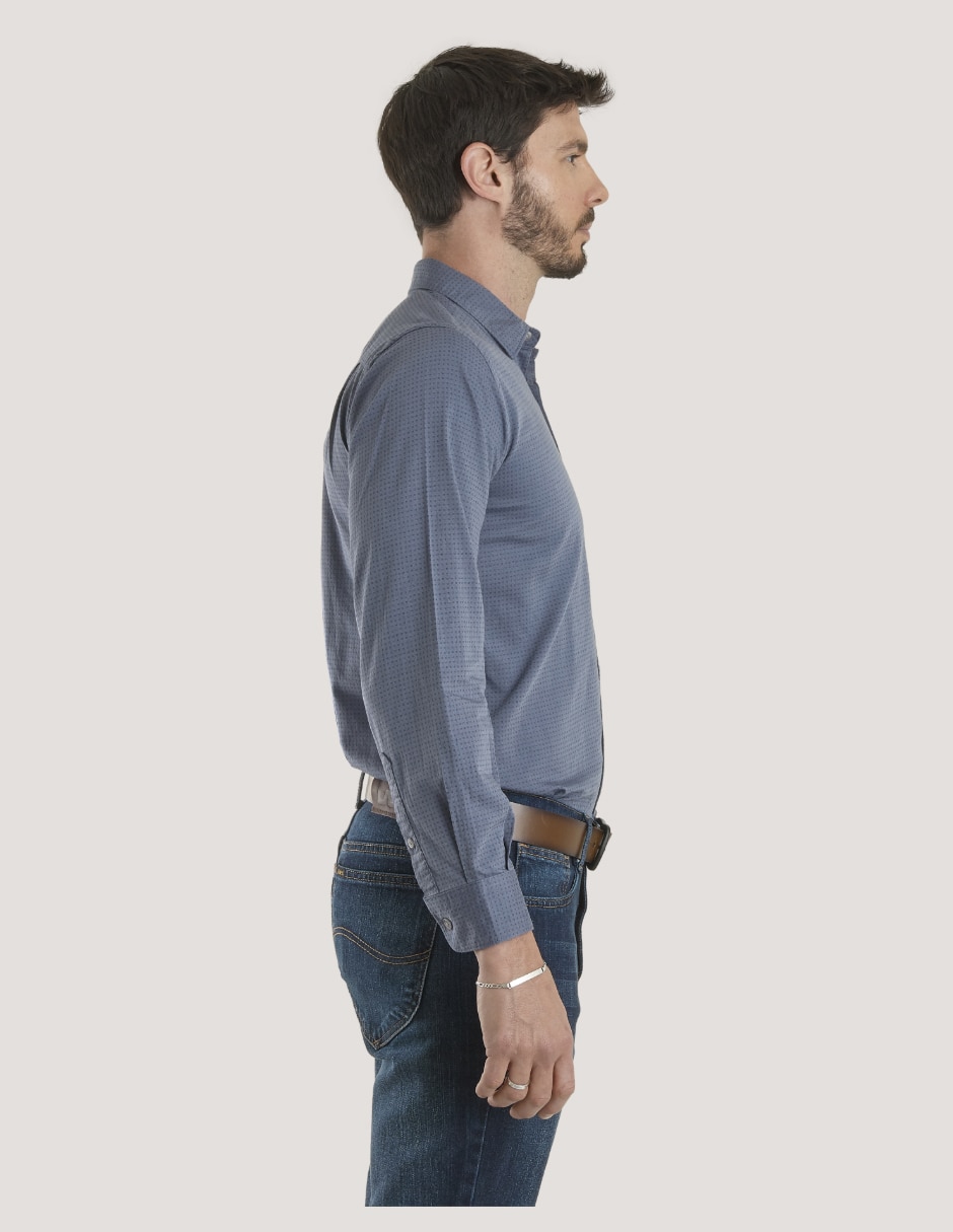 Camisa casual Lee de algodón manga larga para hombre