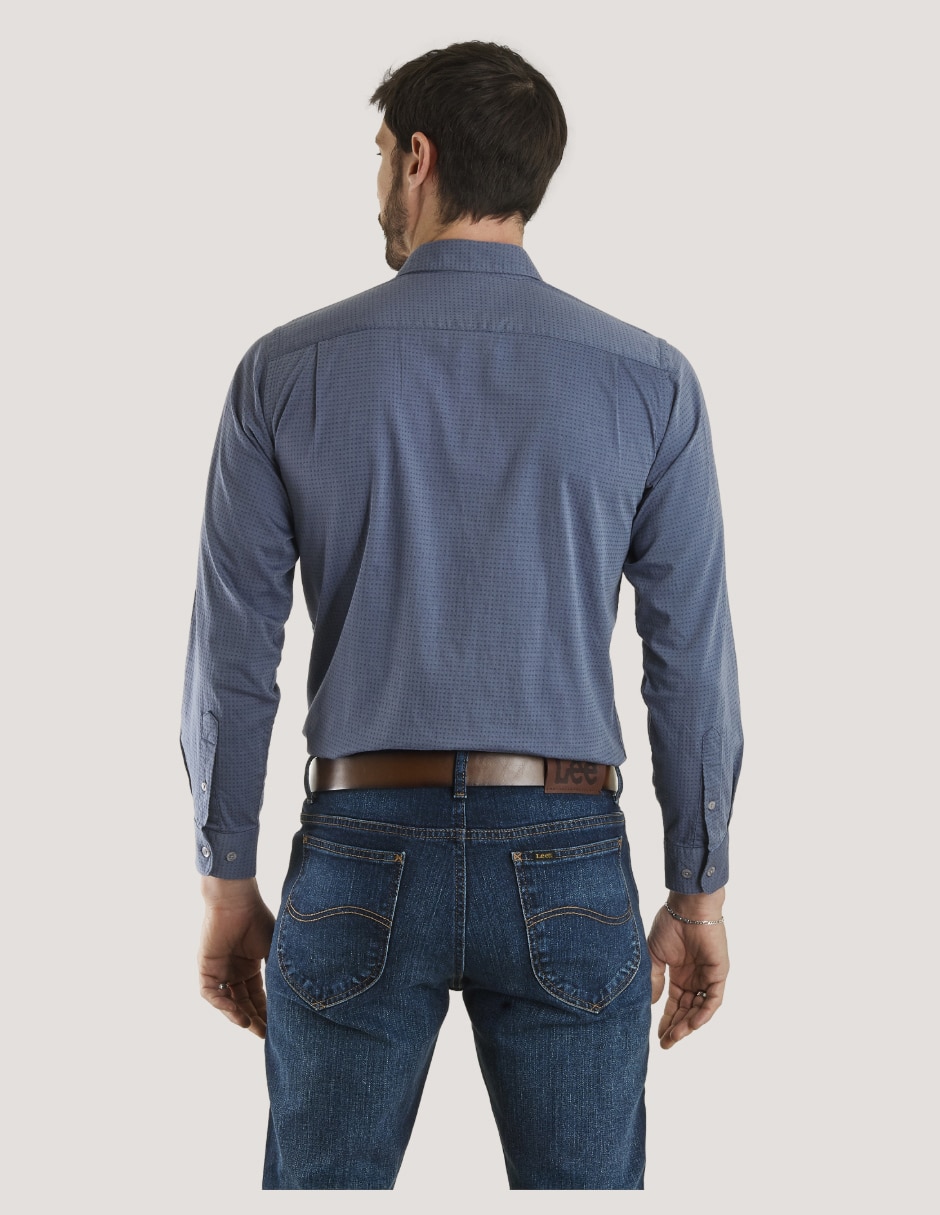 Camisa casual Lee de algodón manga larga para hombre