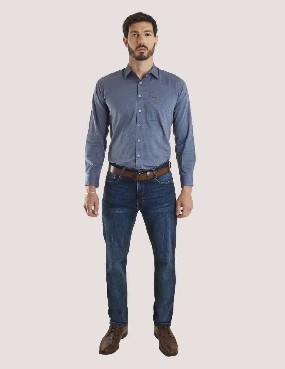 Camisa casual Lee de algodón manga larga para hombre