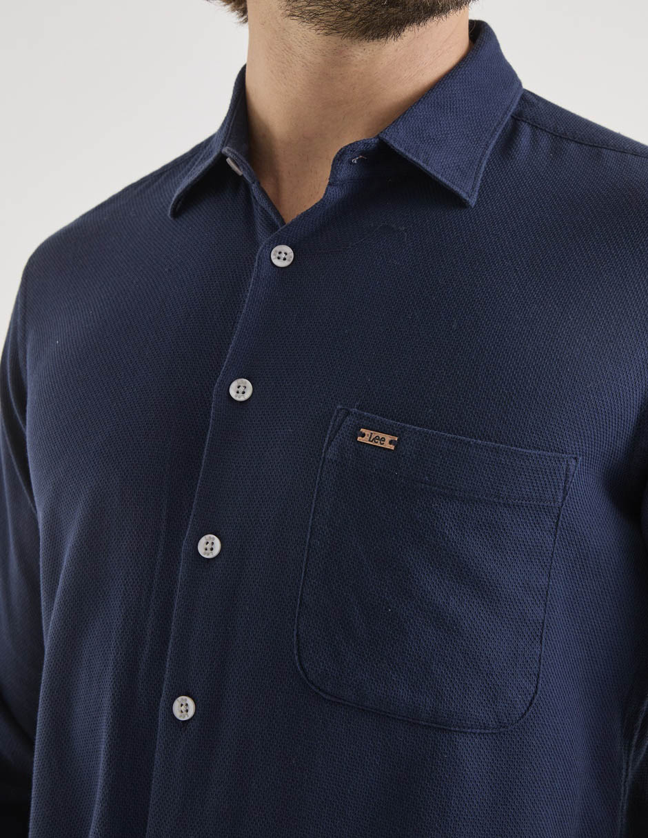 Camisa casual Lee de algodón manga larga para hombre
