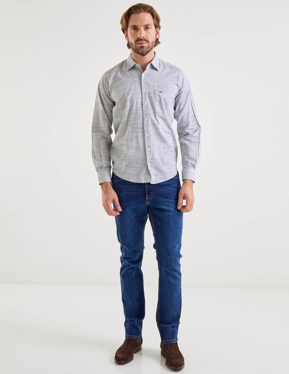 Camisa casual Lee de algodón manga larga para hombre
