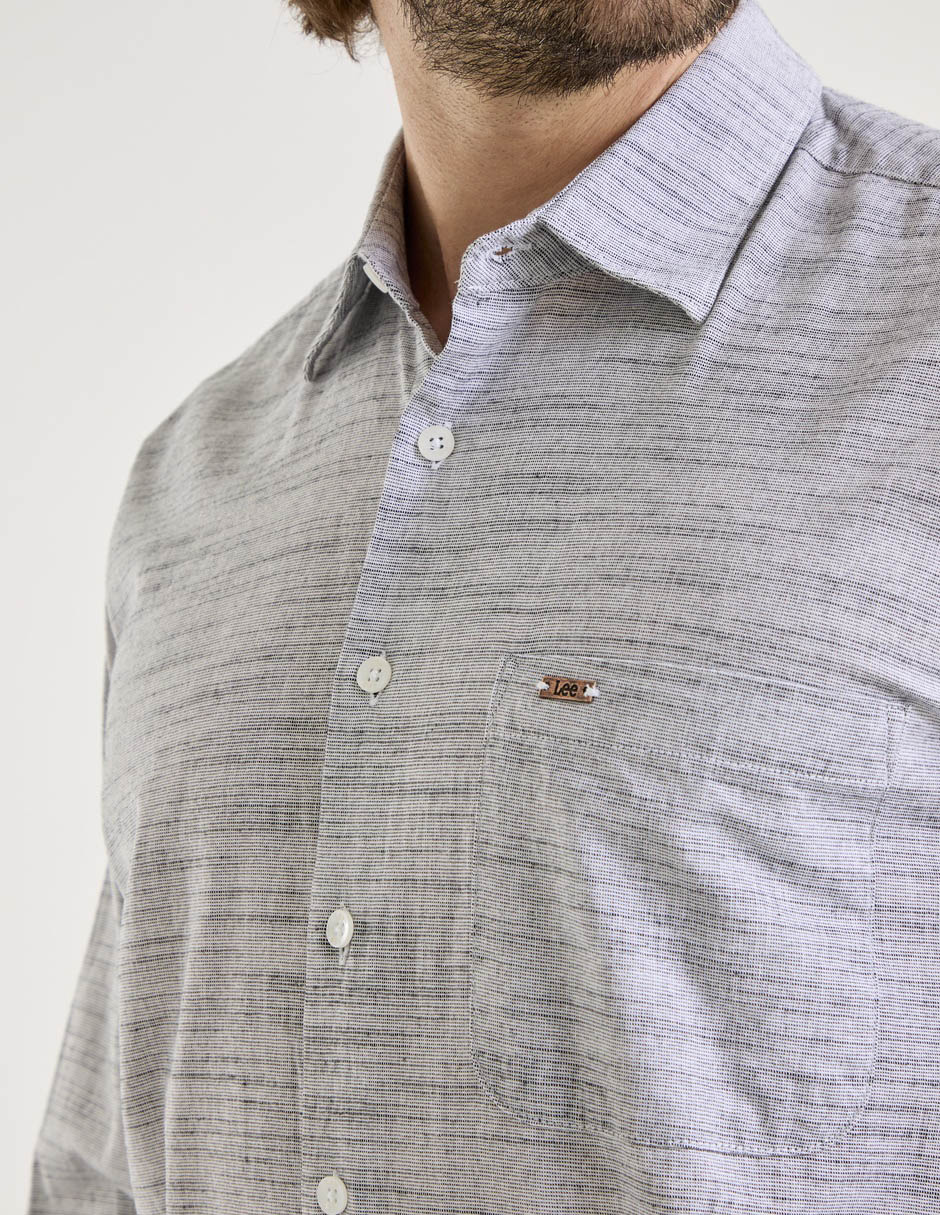 Camisa casual Lee de algodón manga larga para hombre