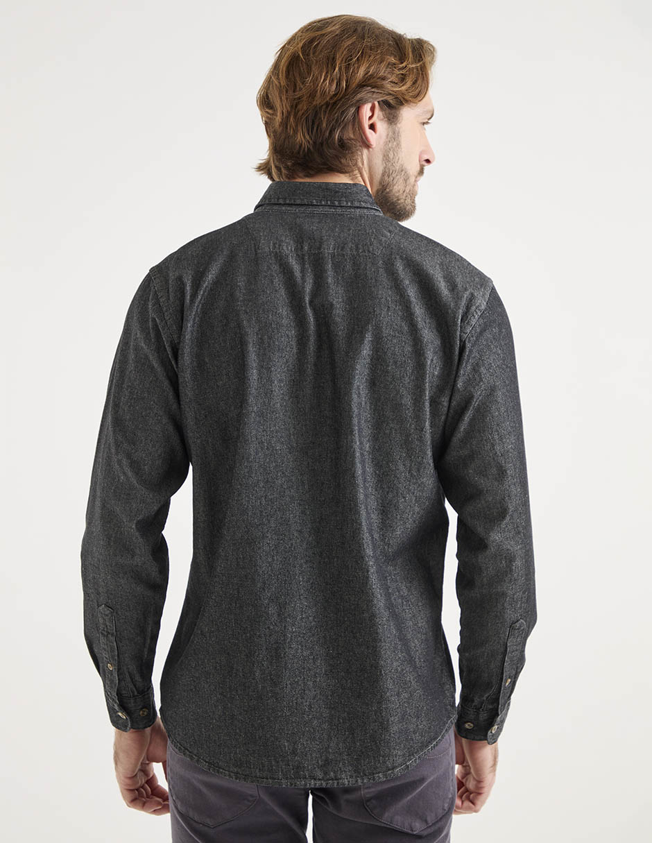 Camisa casual Lee de algodón manga larga para hombre