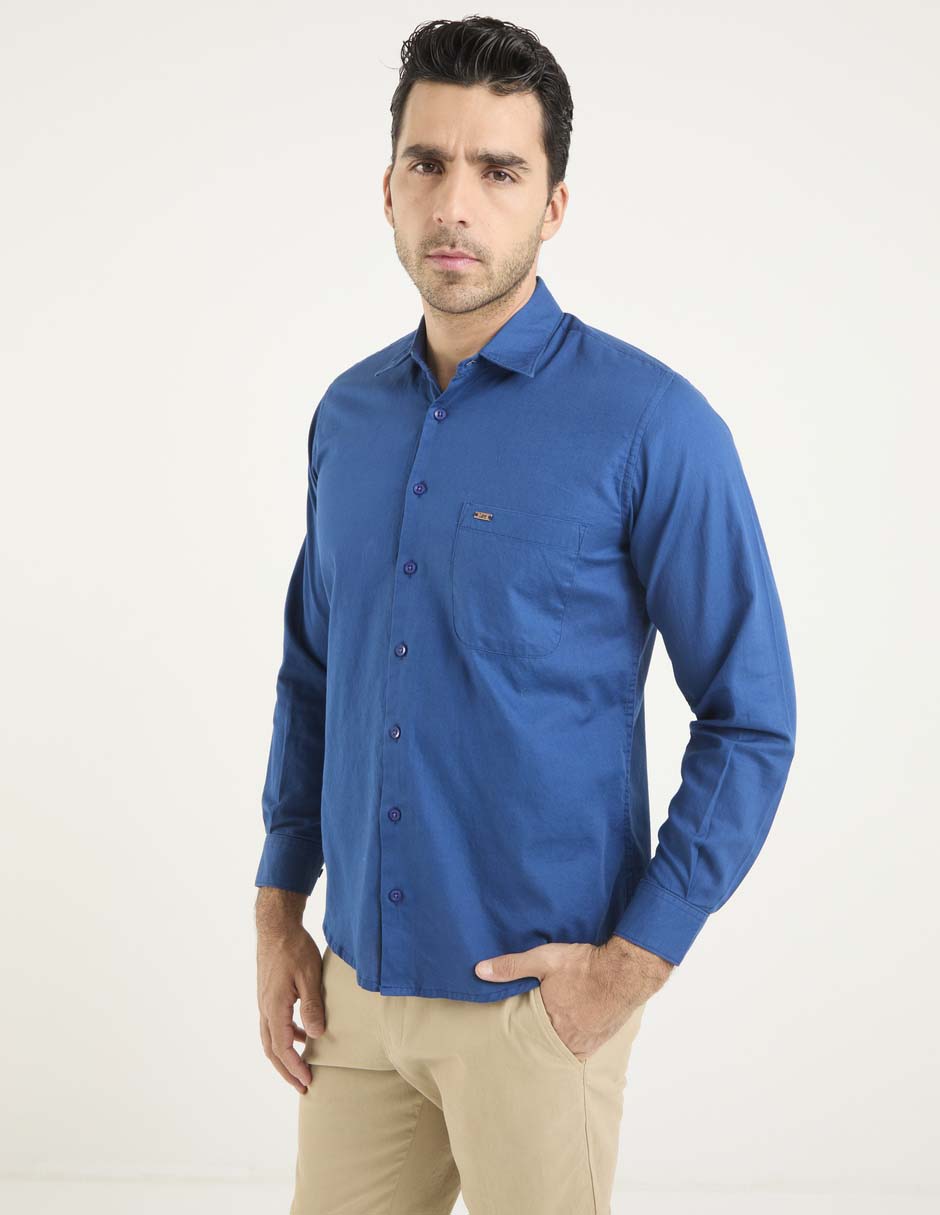 Camisa casual de algodón manga larga para hombre Camisa casual de algodón manga larga para hombre