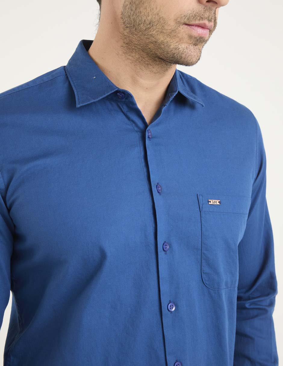 Camisa casual Lee de algodón manga larga para hombre