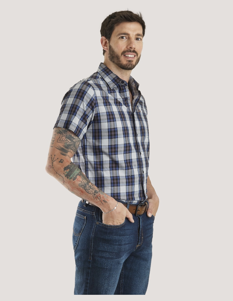 Camisa casual Lee de algodón manga corta para hombre