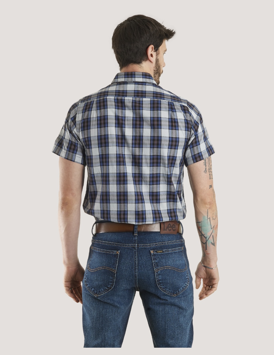 Camisa casual Lee de algodón manga corta para hombre