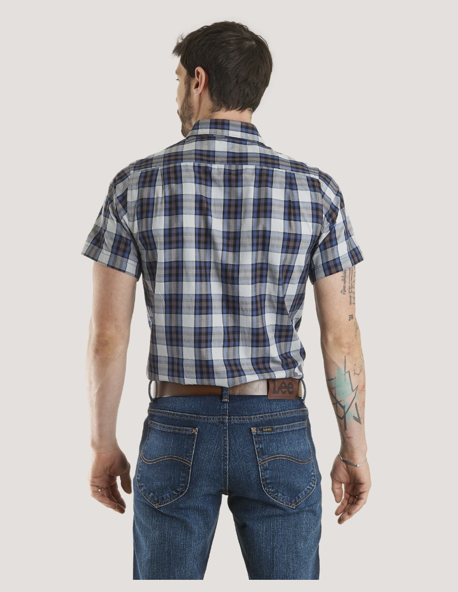 Camisa casual Lee de algodón manga corta para hombre