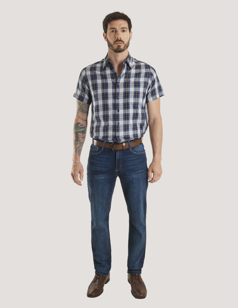Camisa casual Lee de algodón manga corta para hombre