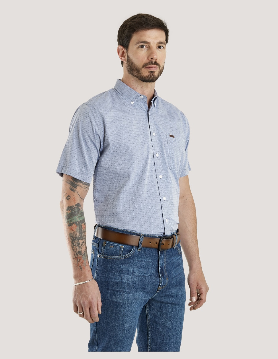 Camisa casual Lee de algodón manga corta para hombre