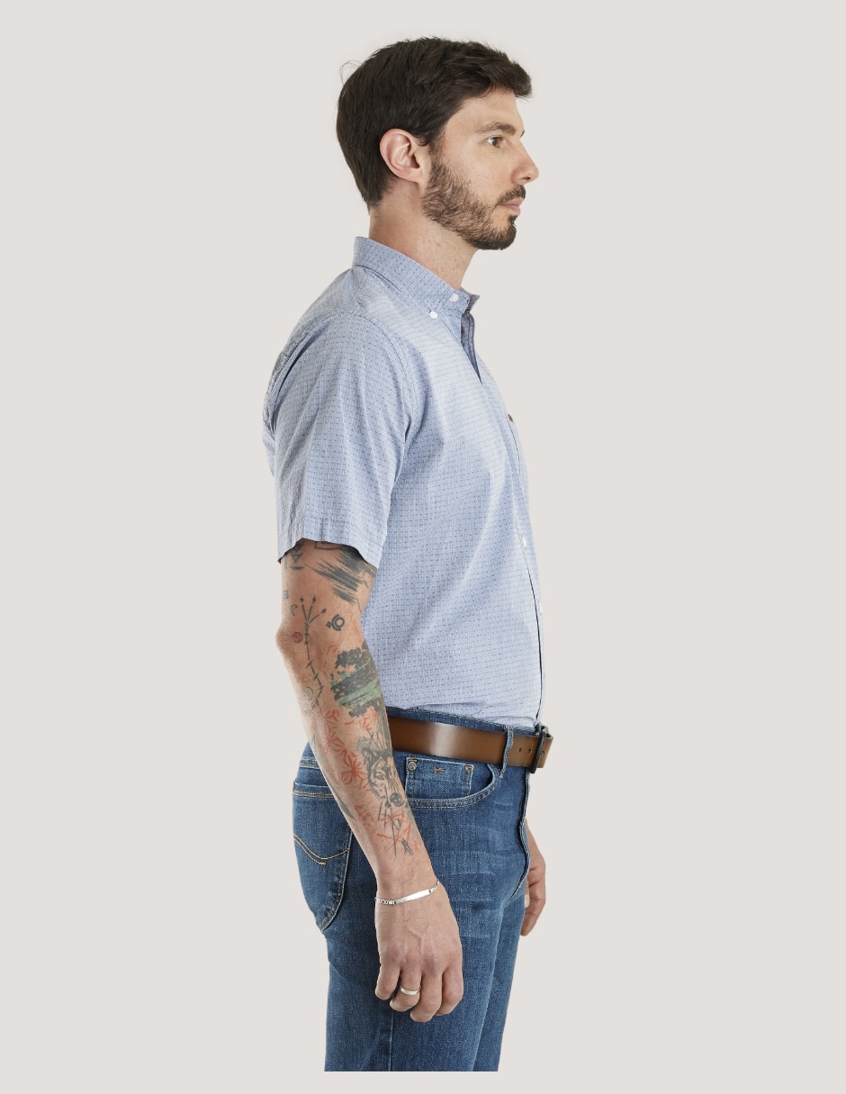 Camisa casual Lee de algodón manga corta para hombre