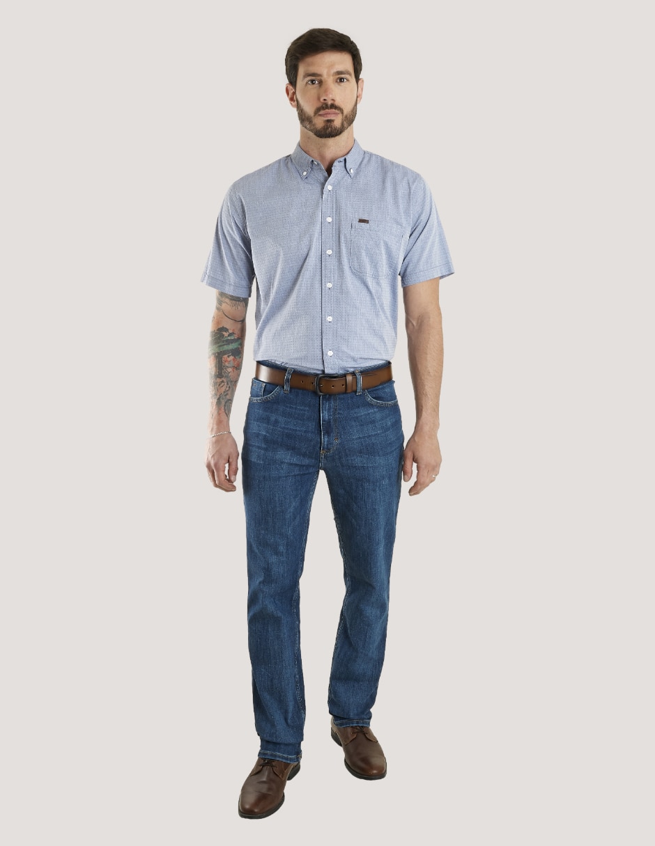 Camisa casual Lee de algodón manga corta para hombre