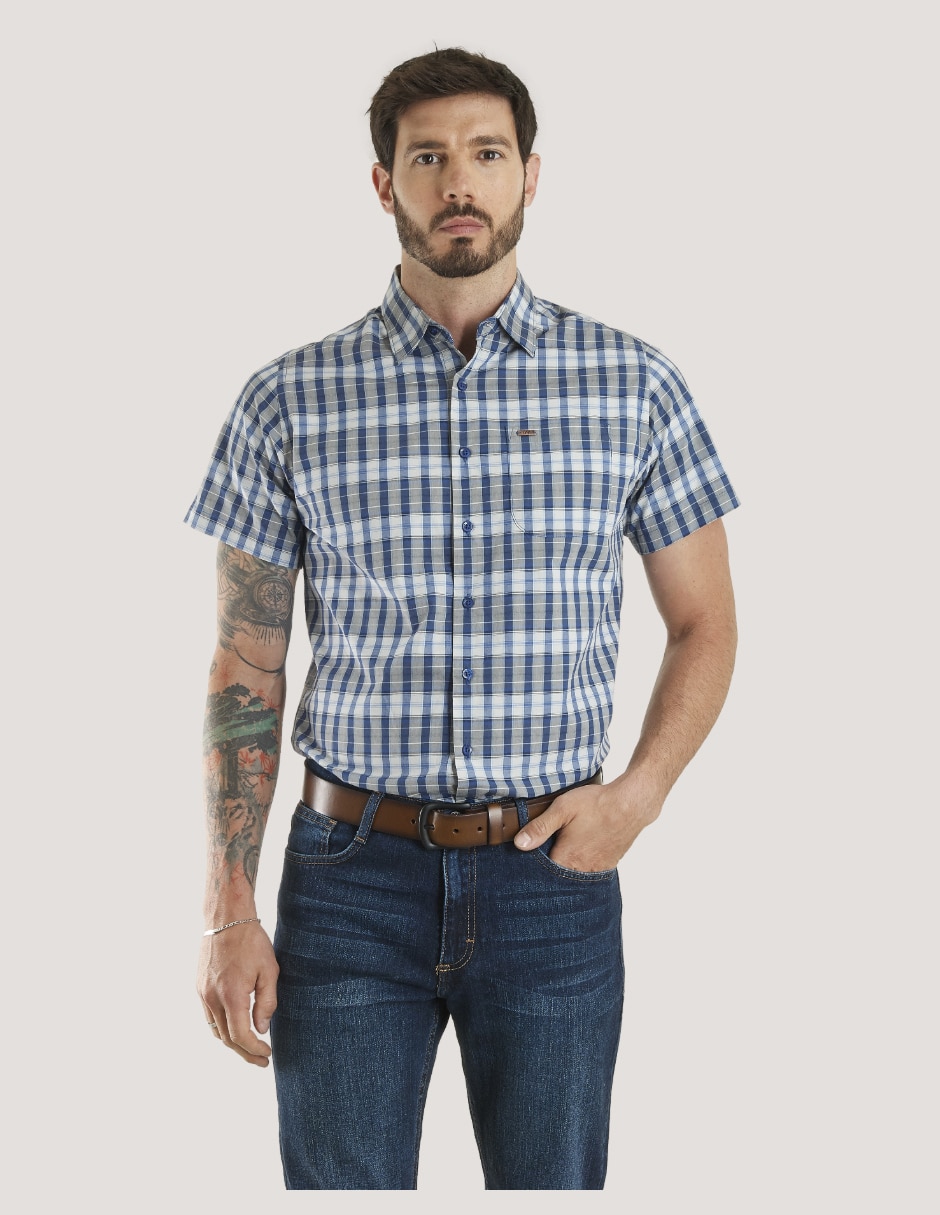 Camisa casual de algodón manga corta para hombre Camisa casual de algodón manga corta para hombre