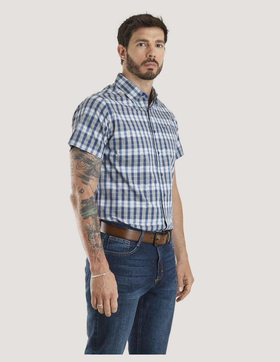 Camisa casual Lee de algodón manga corta para hombre
