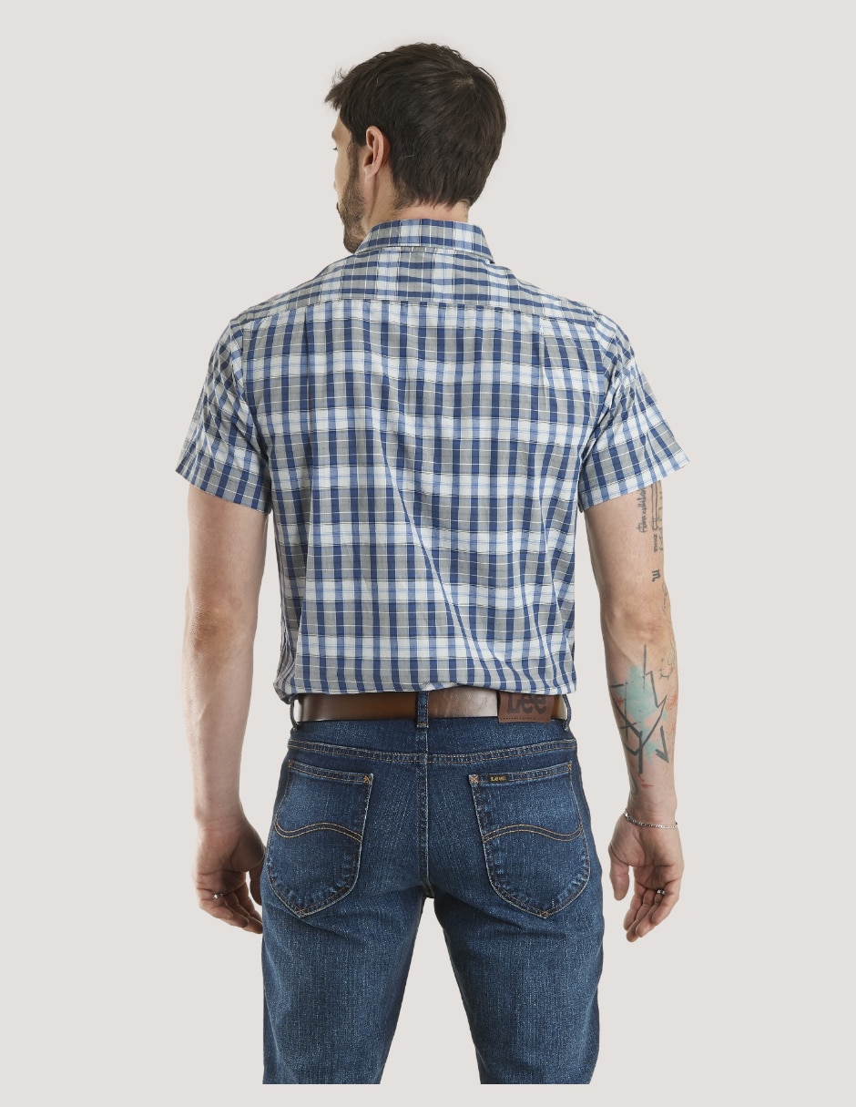 Camisa casual Lee de algodón manga corta para hombre