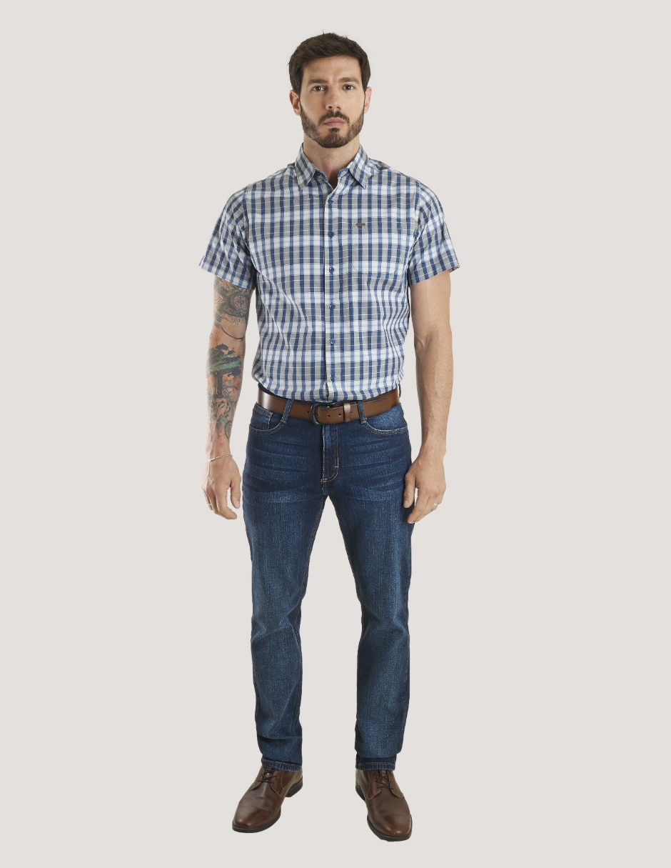 Camisa casual Lee de algodón manga corta para hombre