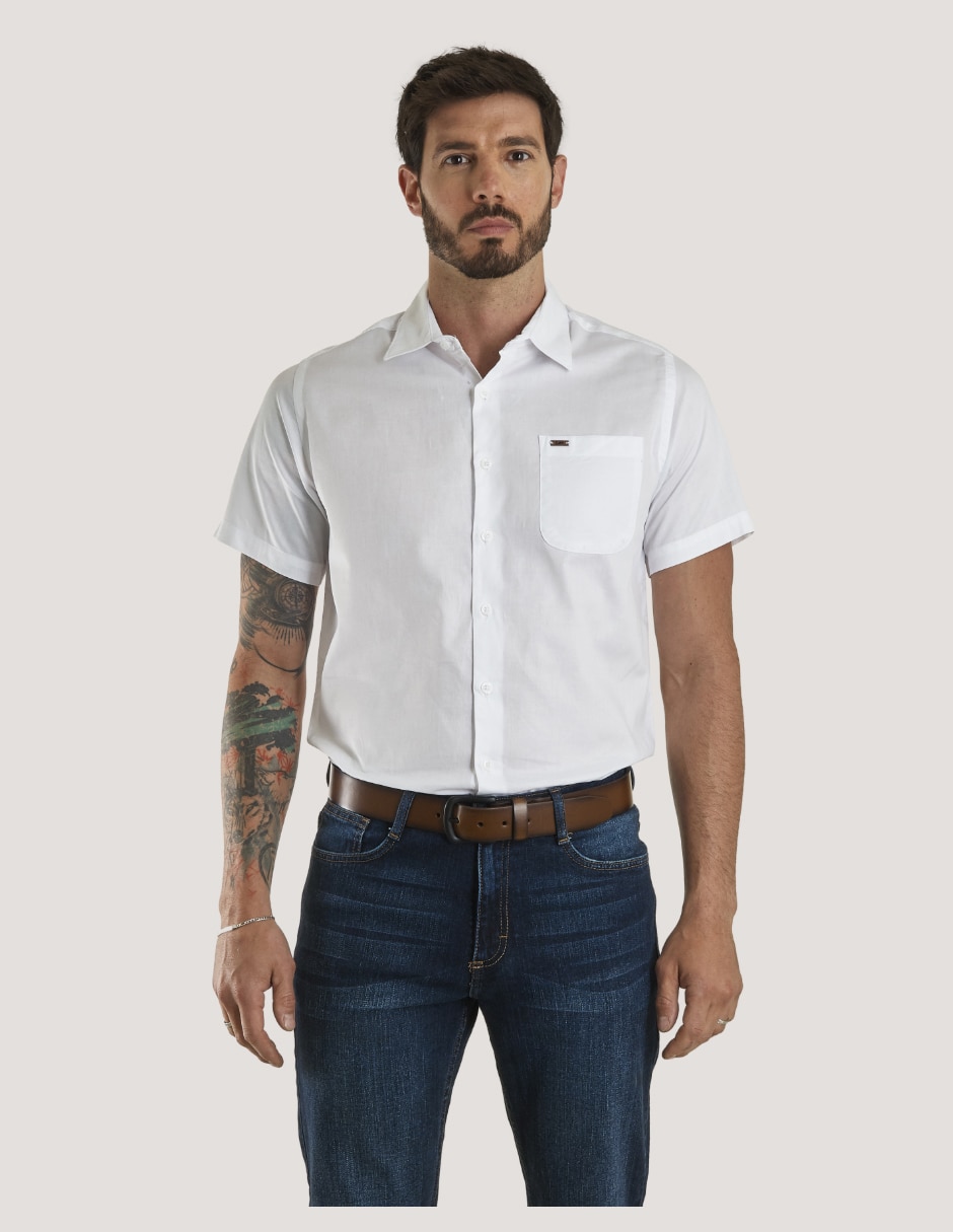 Camisa casual de algodón manga corta para hombre Camisa casual de algodón manga corta para hombre