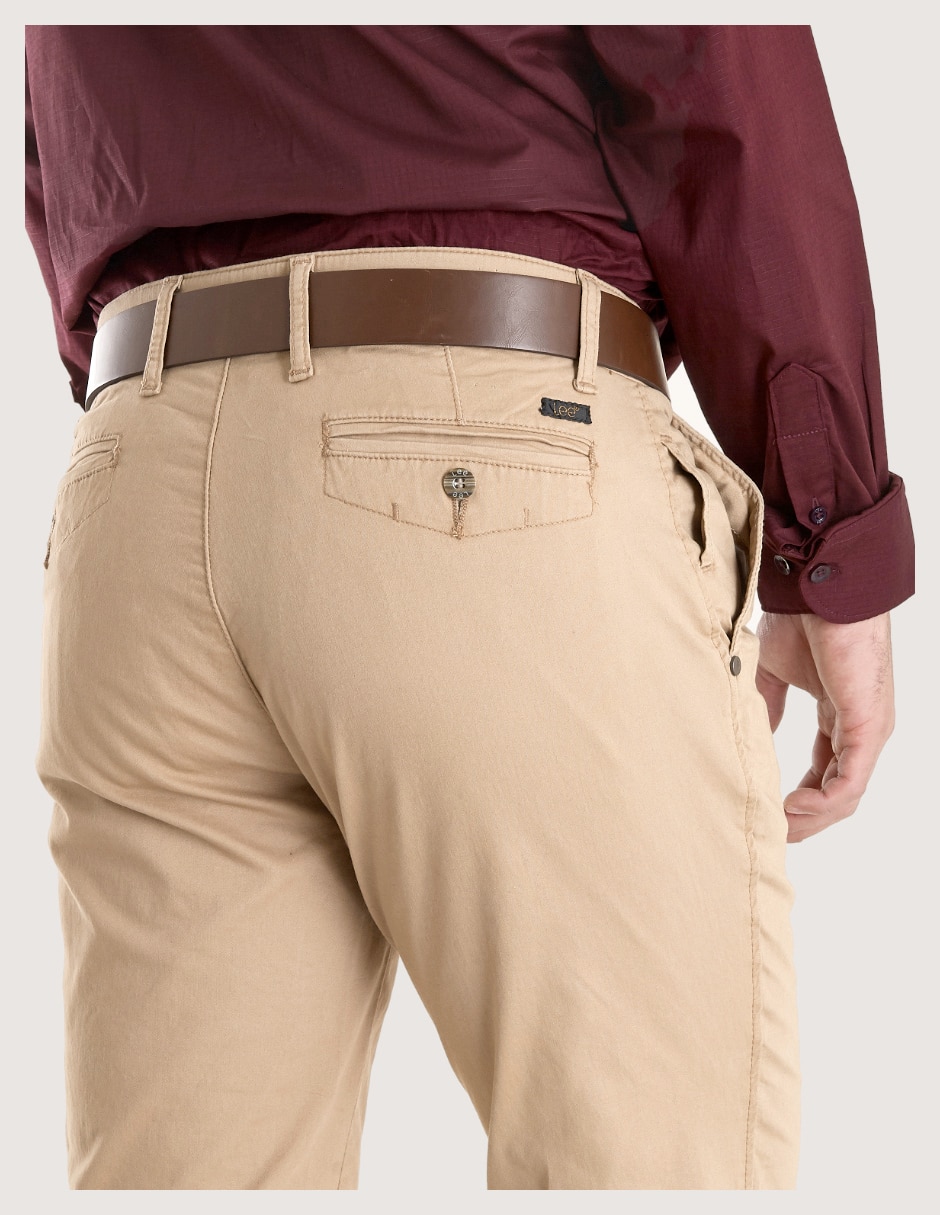 Pantalón chino recto Lee de gabardina para hombre