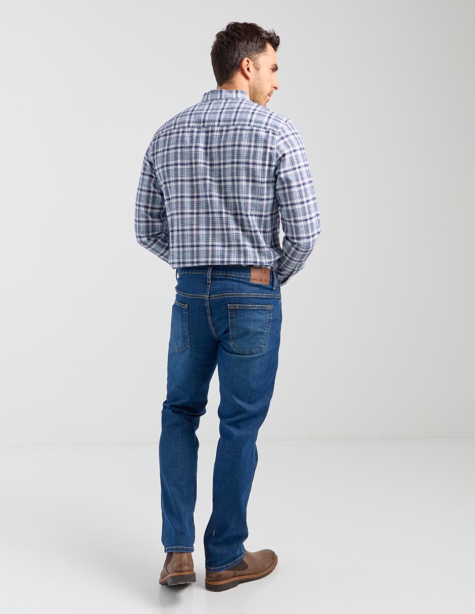 Jeans straight lavado medio para hombre 2