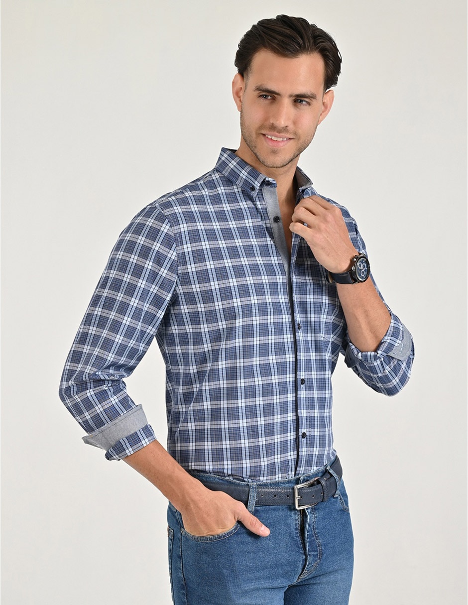Camisa casual Yale manga larga para hombre