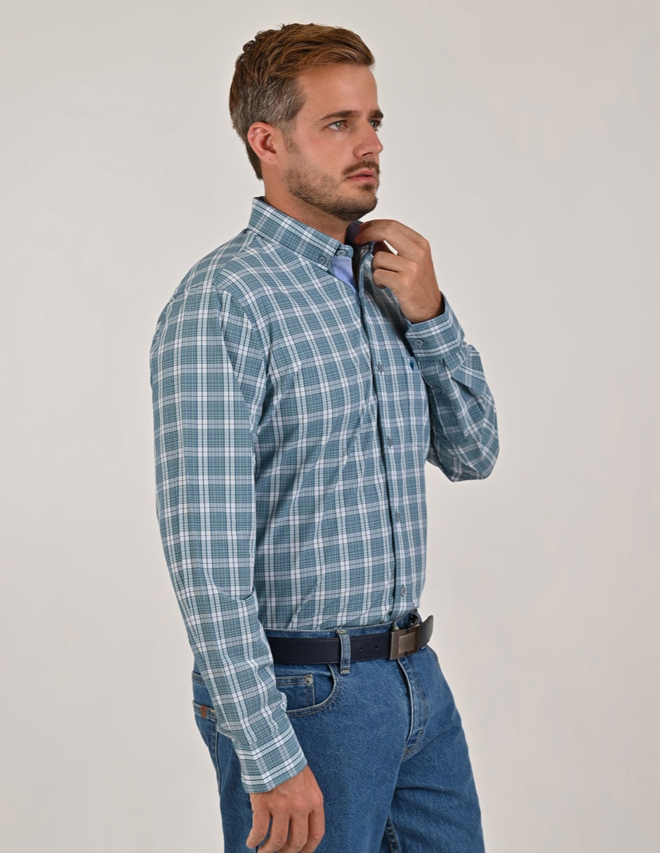 Camisa casual manga larga para hombre 4
