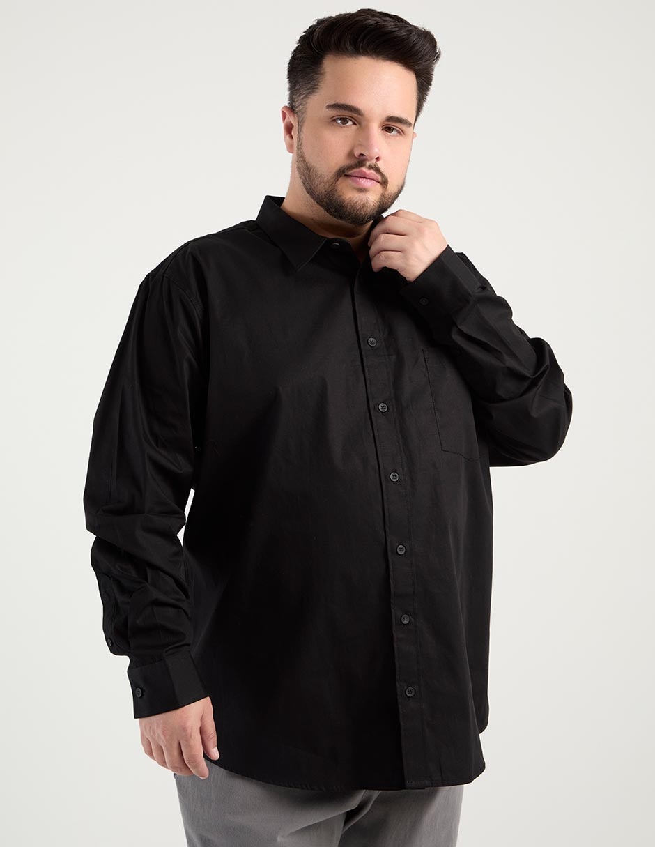 Camisa casual de algodón manga larga para hombre Camisa casual de algodón manga larga para hombre