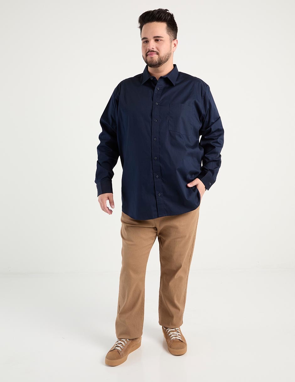 Camisa casual Yale Plus de algodón manga larga para hombre