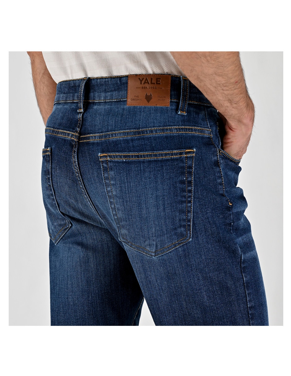Jeans straight lavado stone wash para hombre