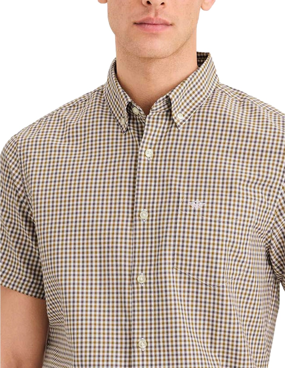 Camisa business casual Dockers de algodón manga corta para hombre