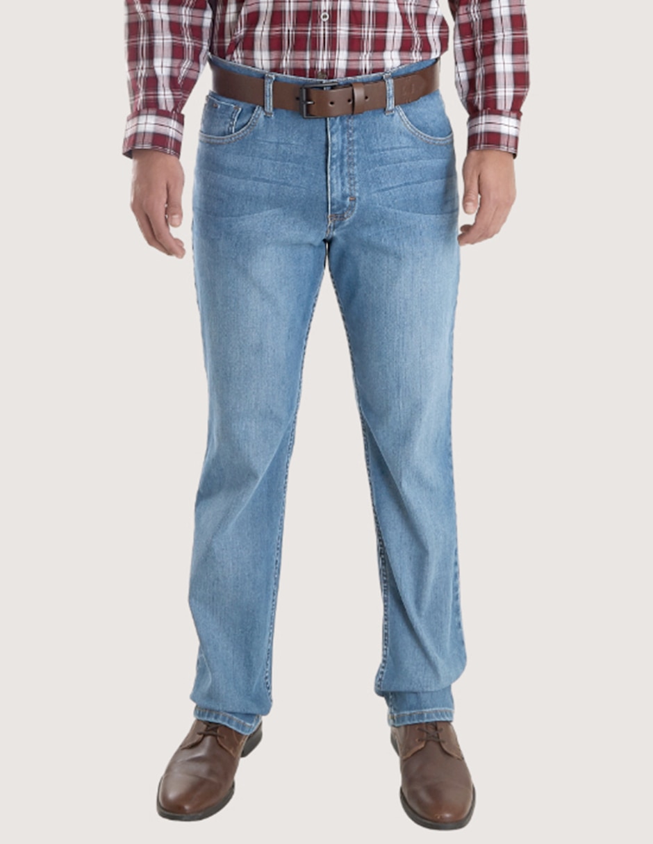 Jeans straight deslavado para hombre